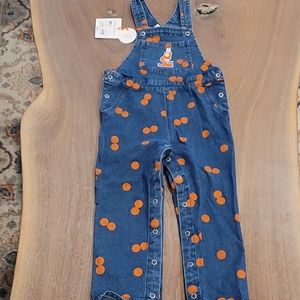 New! Christian Robinson Microscope Polka Dot Denim Overal